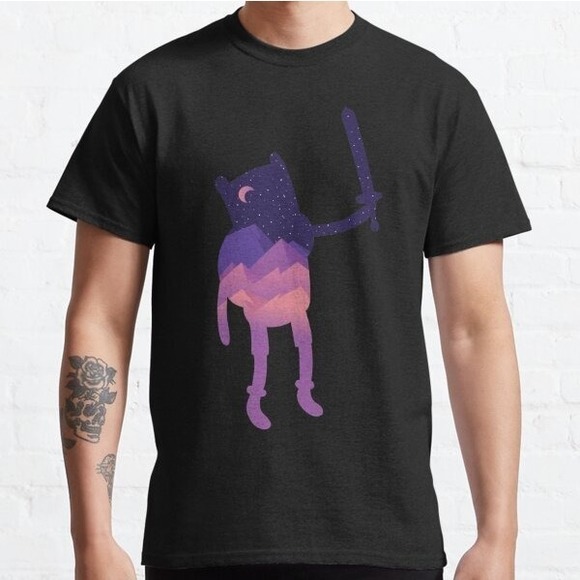 Gildan Tops - Space Finn Adventure Time T-Shirt, TV Series Unisex Shirt